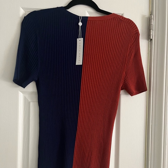 Two-Tone Ribbed Knit Top NEW - Picture 1 of 2